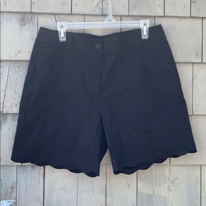 Talbots scalloped black shorts NWT